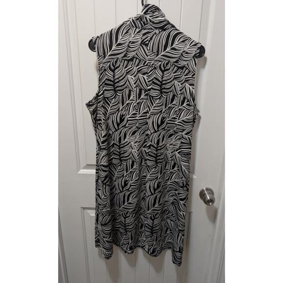 Ava & Grace Sleeveless Black & White Palm Print Tunic Dress Women's Size 1X - Picture 4 of 7